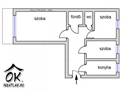  1+2 szobás jó helyen jó áron, XIX