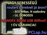 ÚJ 300MBps router + USB Wifi 1 év garanciával, BOMBA ÁRON!
