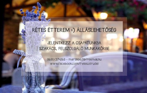 FELSZOLGÁLÓT, SZAKÁCSOT, KONYHAI SEGÍTŐT keresek és PROFI CHÉFET!