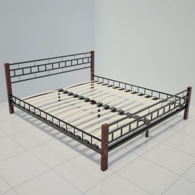 Új acélkonstrukciós stabil ágy masszív fa lábakkal most ajándék ágyráccsal! 03