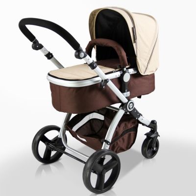 Új, barna kombi babakocsi