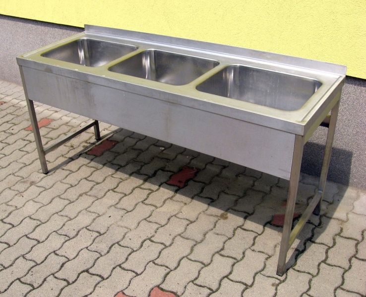 Ipari mosogató használt 3 medencés 