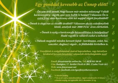 Karácsonyfa, fenyőfa vásár