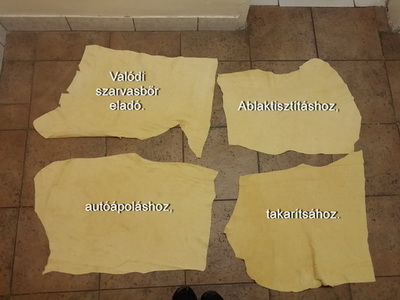 Eladó valódi szarvasbőr. Autóápoláshoz, ablaktisztításhoz.