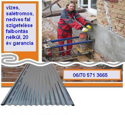 vízszigetelés, falszigetelés, Debrecen, vizes fal sziegetelése bontás nélkül