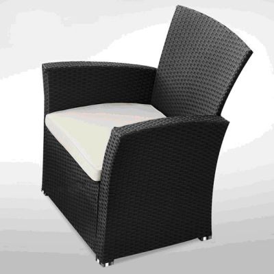 Új 4 részes elegáns poly rattan garnitúra (fekete